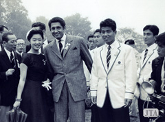 1959年福田雅之助監督とデビスカップメンバー（インド戦）